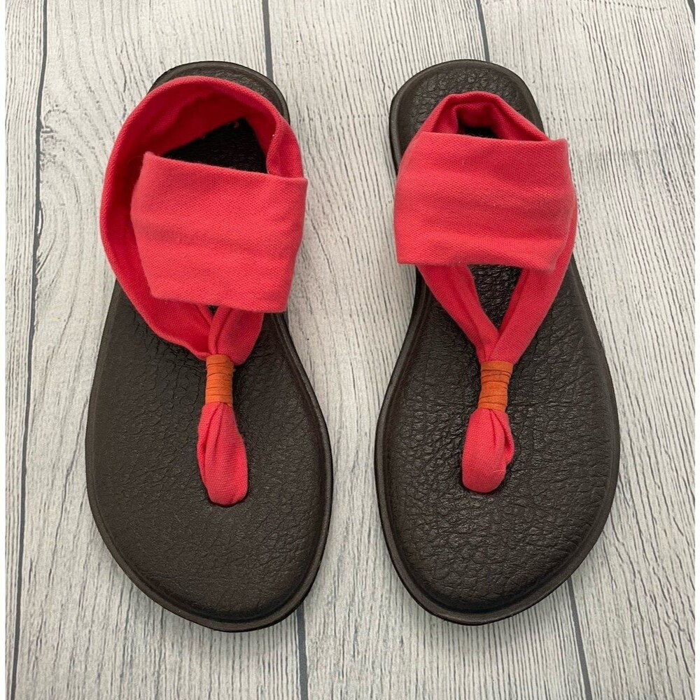 Coral Orange Sanuk Yoga Mat Sling 2 Women’s Ladies Sandals Shoes, Size Adult 7